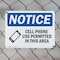 Signmission Cell Phone Use Permitted In This Area, 10 in W x Rectangle, Plastic OS-2PACK-NS-P-710-L-15321 - alternate 7